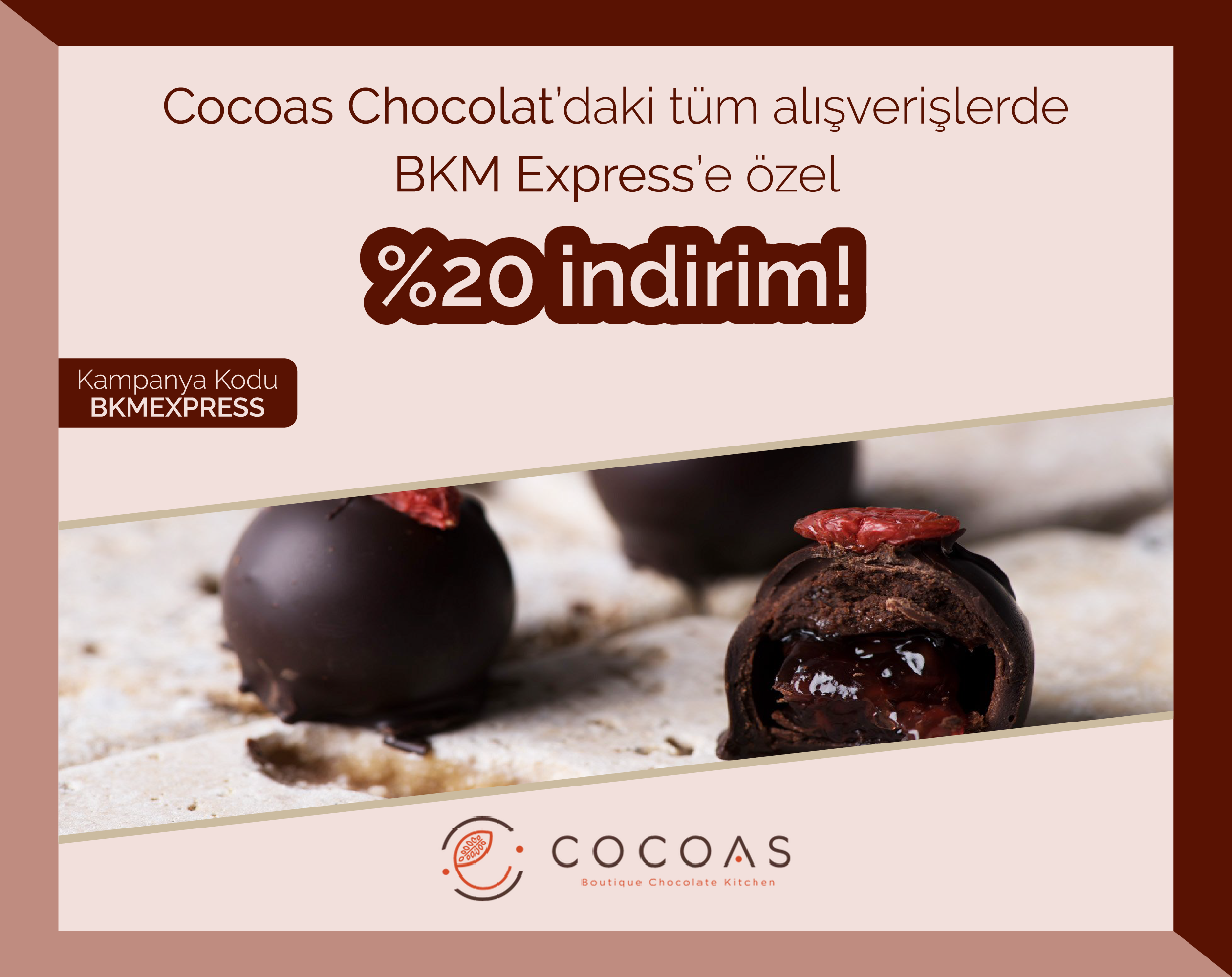 Cocoas Chocolat'da %20 indirim!